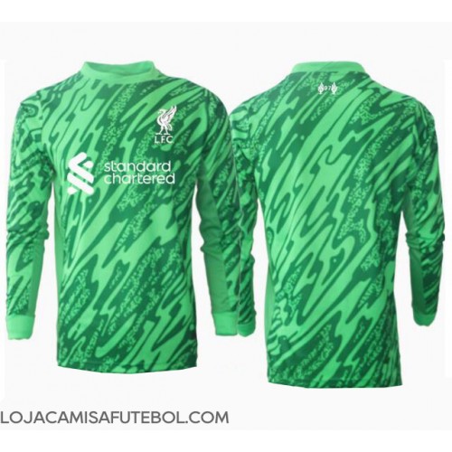 Camisa de Futebol Liverpool Goleiro Equipamento Secundário 2024-25 Manga Comprida